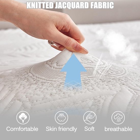 Traagschuim Vloermatras - Japanse Matras Futon - Comfortabel Slapen - Afneembare Jacquard Hoes - 200x200cm - Grijs — afbeelding 5