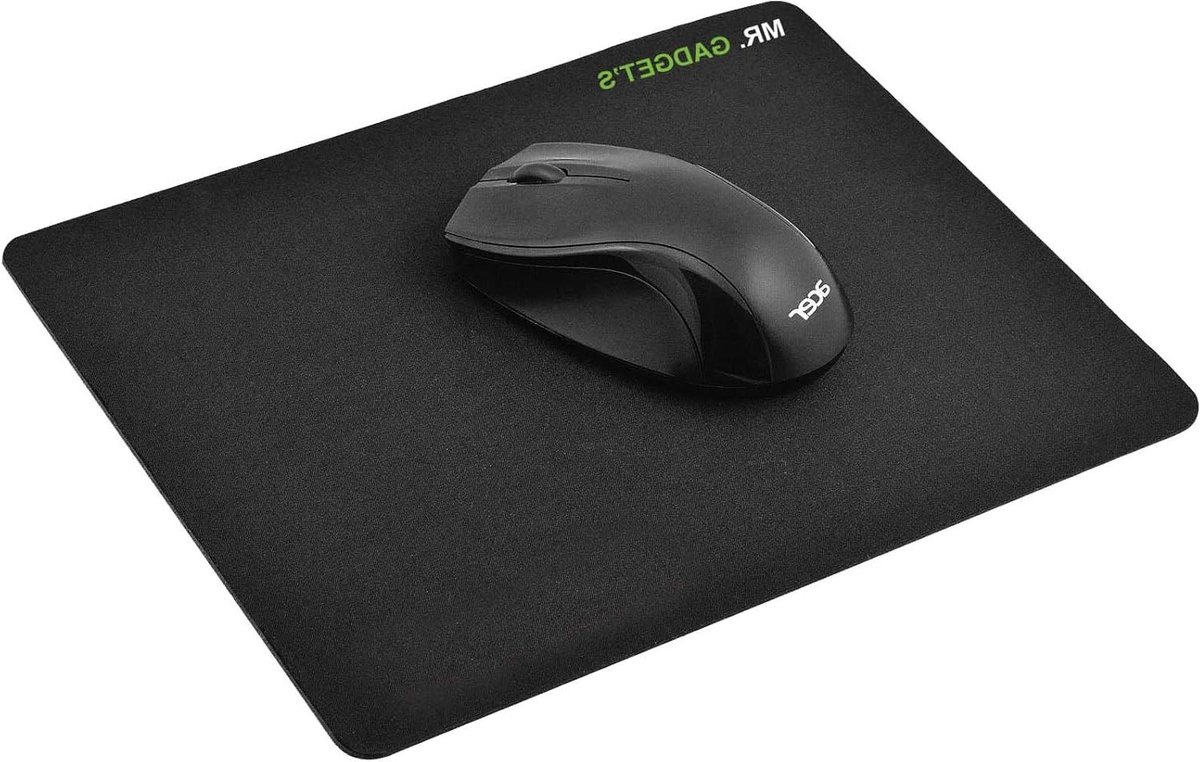 Mr.Gadget's Solutions Black Slim Neoprene Fabric Rubber Mouse Mat/Pad 5mm Thick Non-slip 18cm x 23cm For PC Laptop Optical Laser Mouse