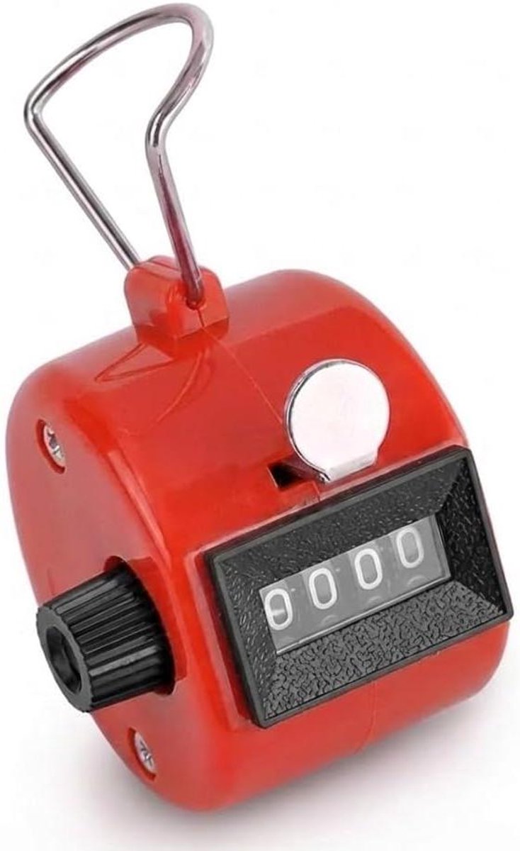 Handmatige Teller - Palm Clicker - Tellen van Punten - Geen Batterijen Nodig - 5.2 cm Hoog - Rood