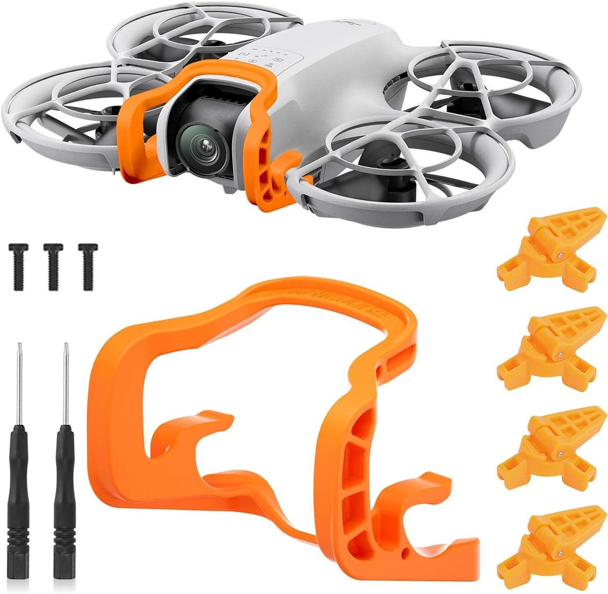 Drone Bescherming Set - Camera Stabilisator - Vliegveiligheid Verbeteren - Lichtgewicht ABS Materiaal - Set van 5 - Oranje