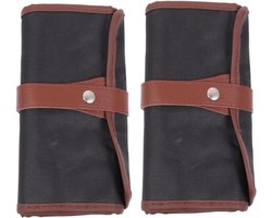 Operitacx 2stuks Canvas Pen Organizer Met Grote Capaciteit Duurzame Tas Voor Tekenpennen Voor Studenten Bescherming Organisatie Van Tekenmateriaal