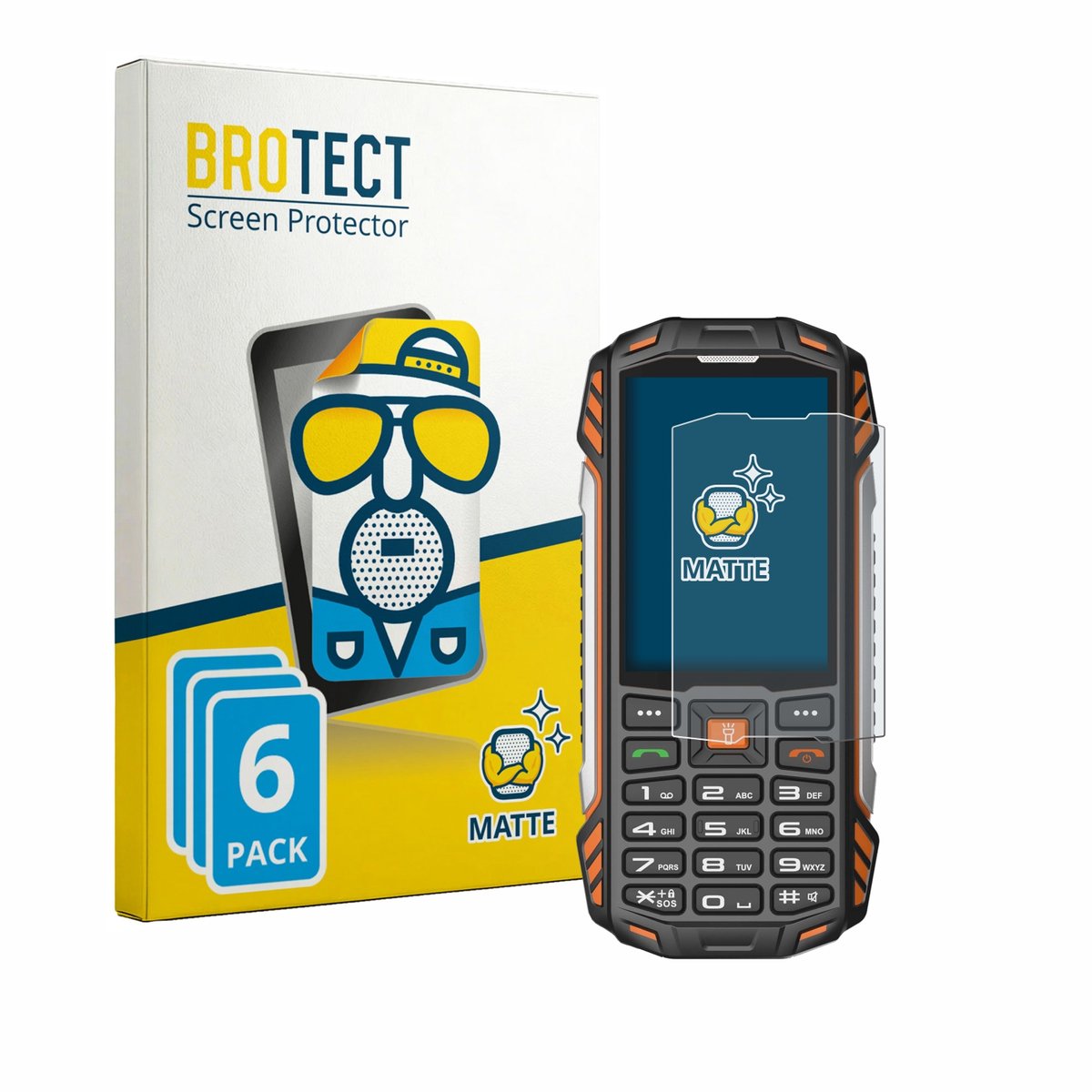 BROTECT - Screenprotector voor Hammer H Power Plus LTE - Folie Beschermfolie matte 6 Stuks