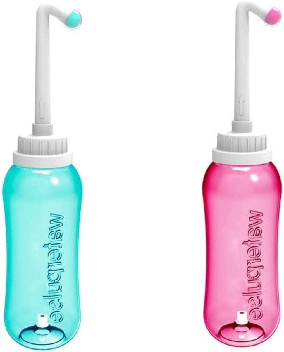 Mobiele Bidet Douche - Reisbidet Set - Persoonlijke Hygiëne - Niet Knijpen Ontwerp - 500ml Capaciteit - Roze Groen