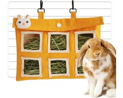 Hooi Voederdispenser - Graszak Huisdier - Voeren Kleine Dieren - Krasbestendig Canvas - 228 x 148 cm - Grijs