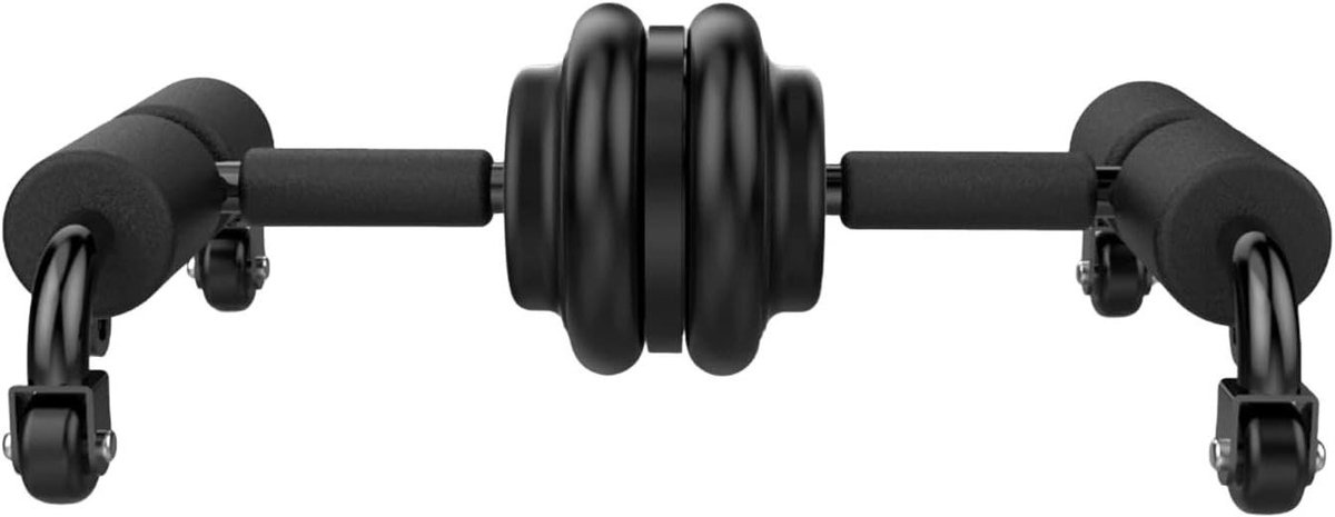 Buikspierroller - Fitness Wielen - Buiktraining Thuis - Modulair Driewielontwerp - 30 x 715 cm - Zwart