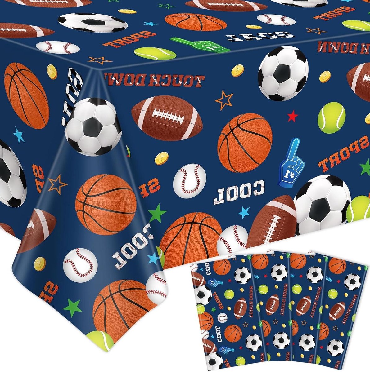Sport Tafelkleden - Feestdecoratie - Sportfeest Vieren - Waterproof PE Materiaal - 4 Stuks 130x220cm - Meerdere Kleuren