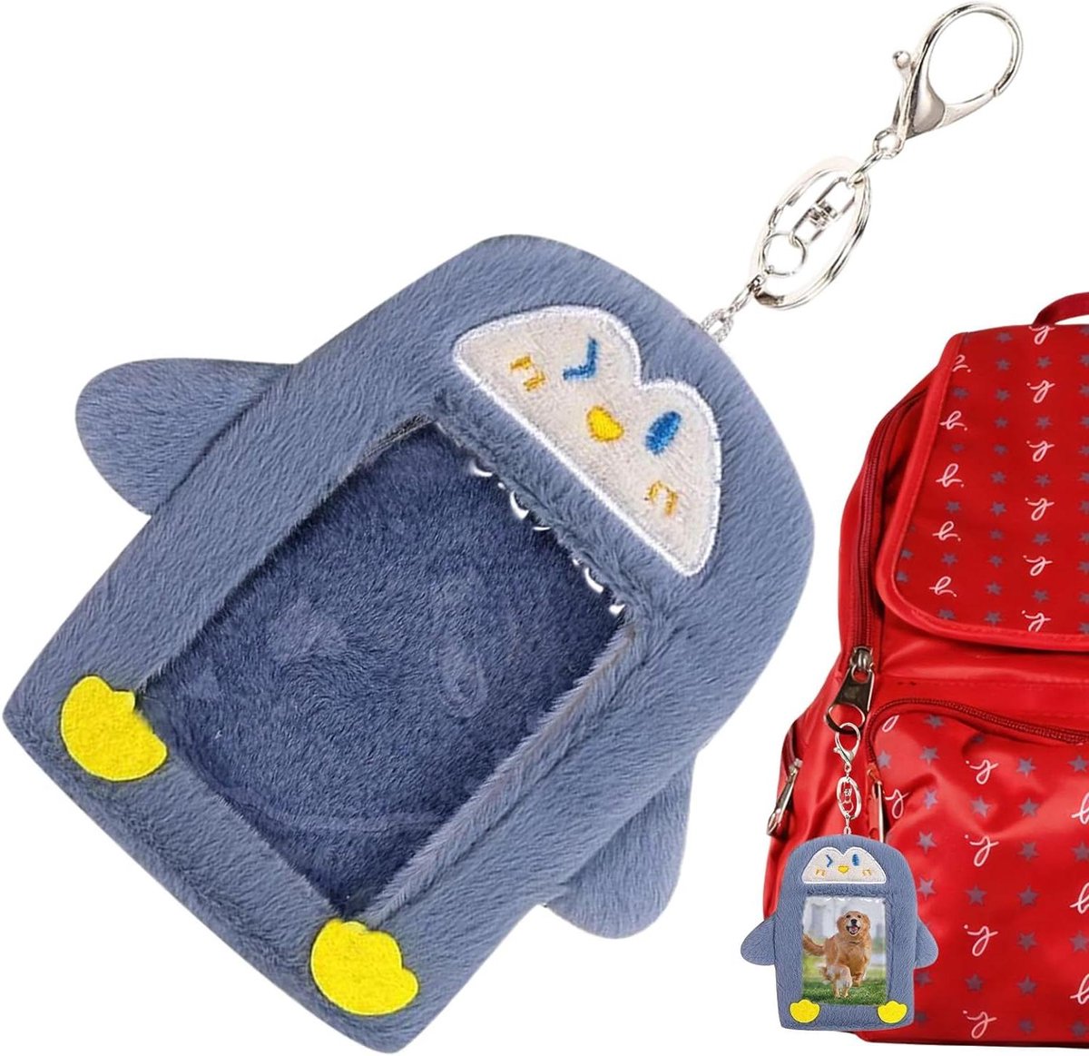 Fotokaarthouder - Beschermende hoes - Kaarten organiseren - Pluche pinguïn design - 6.5 x 9 cm - Meerdere kleuren