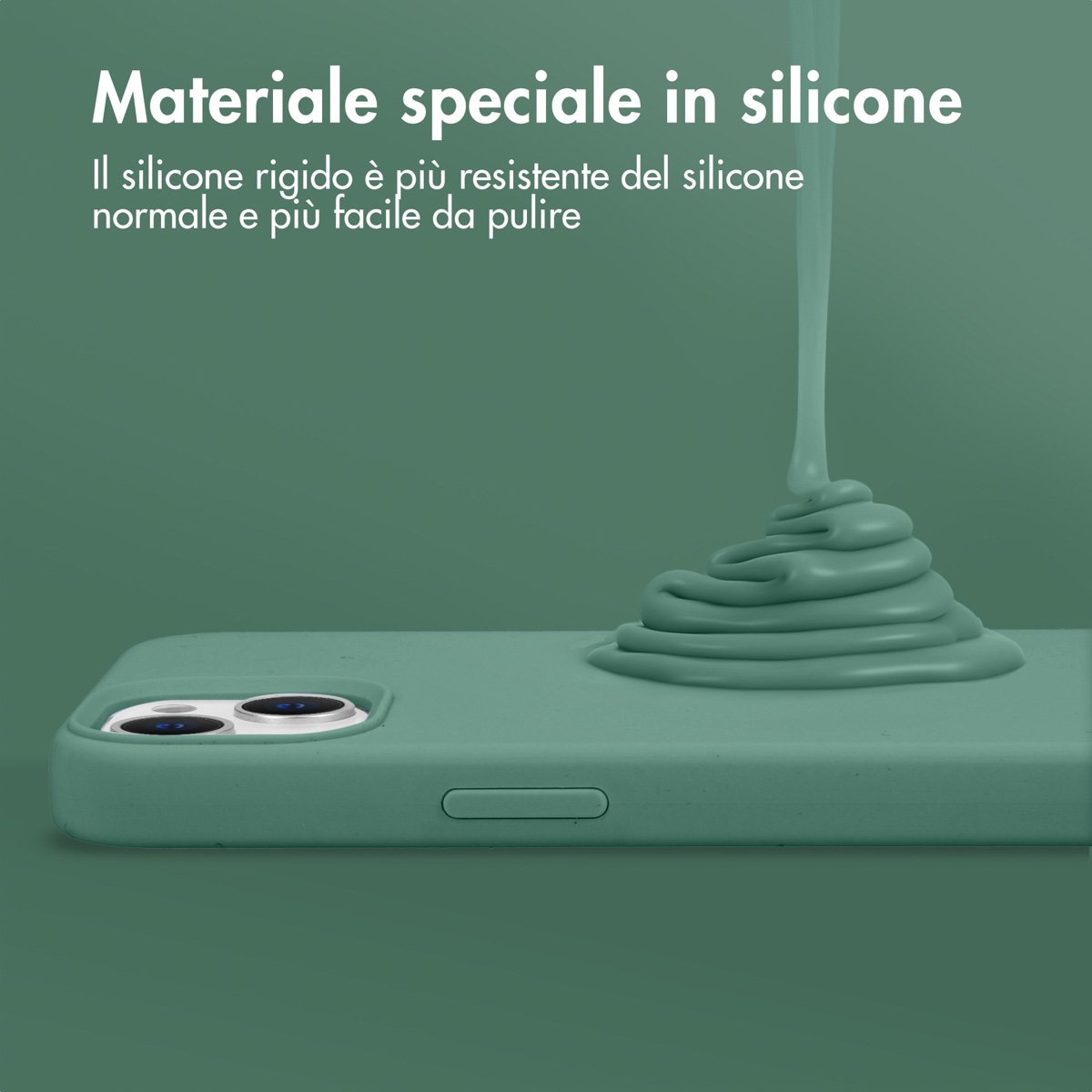 Accezz Hoesje Geschikt voor iPhone 15 Hoesje Siliconen - Accezz Liquid Silicone Backcover - Donkergroen