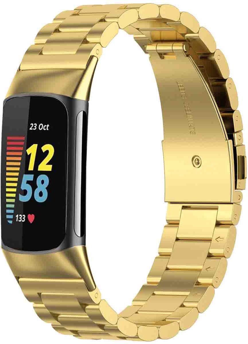 Stalen bandje - Geschikt voor Fitbit Charge 5 - Goud