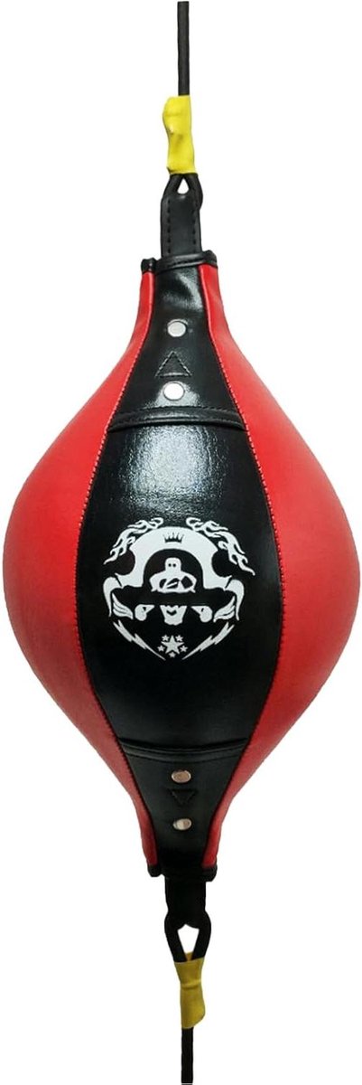 Bokssnelheidszak - Reflexbal - Bokstraining Verbeteren - Verhoogde Wrijving Stabiliteit - 38x18 cm - Zwart Rood