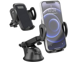 imoshion 3-in-1 Telefoonhouder Auto met Krachtige Zuignap voor Dashboard / Raam / Ventilatierooster - Verstelbaar en 360° Draaibaar - GSM Houder - Universeel