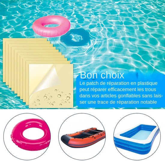 Reparatieset Opblaasbaar - Plakset Lekken - Snel Herstel - Waterdichte Plakstrips - 7x7 cm - Transparant — afbeelding 4