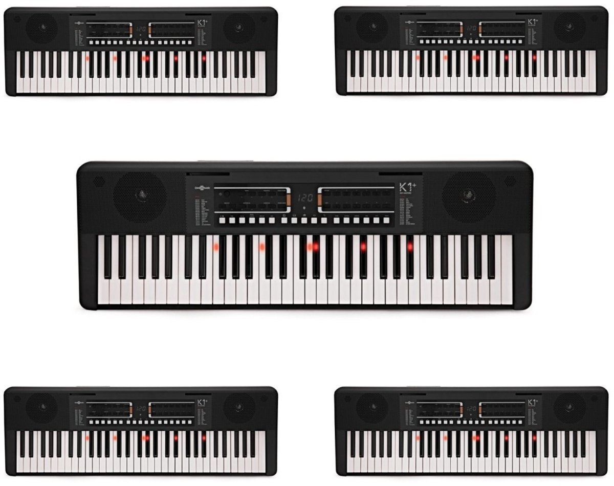 K1+ Toetsenbord met 61 toetsen en verlichting Bluetooth by Gear4music, 5 Pack