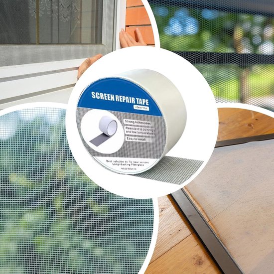 Raamhor Reparatie Tape - Glasvezel Reparatieset - Scheuren Herstellen - Waterdicht Met Sterke Lijm - 4.8x100 cm - Grijs van Merkloos — afbeelding 3