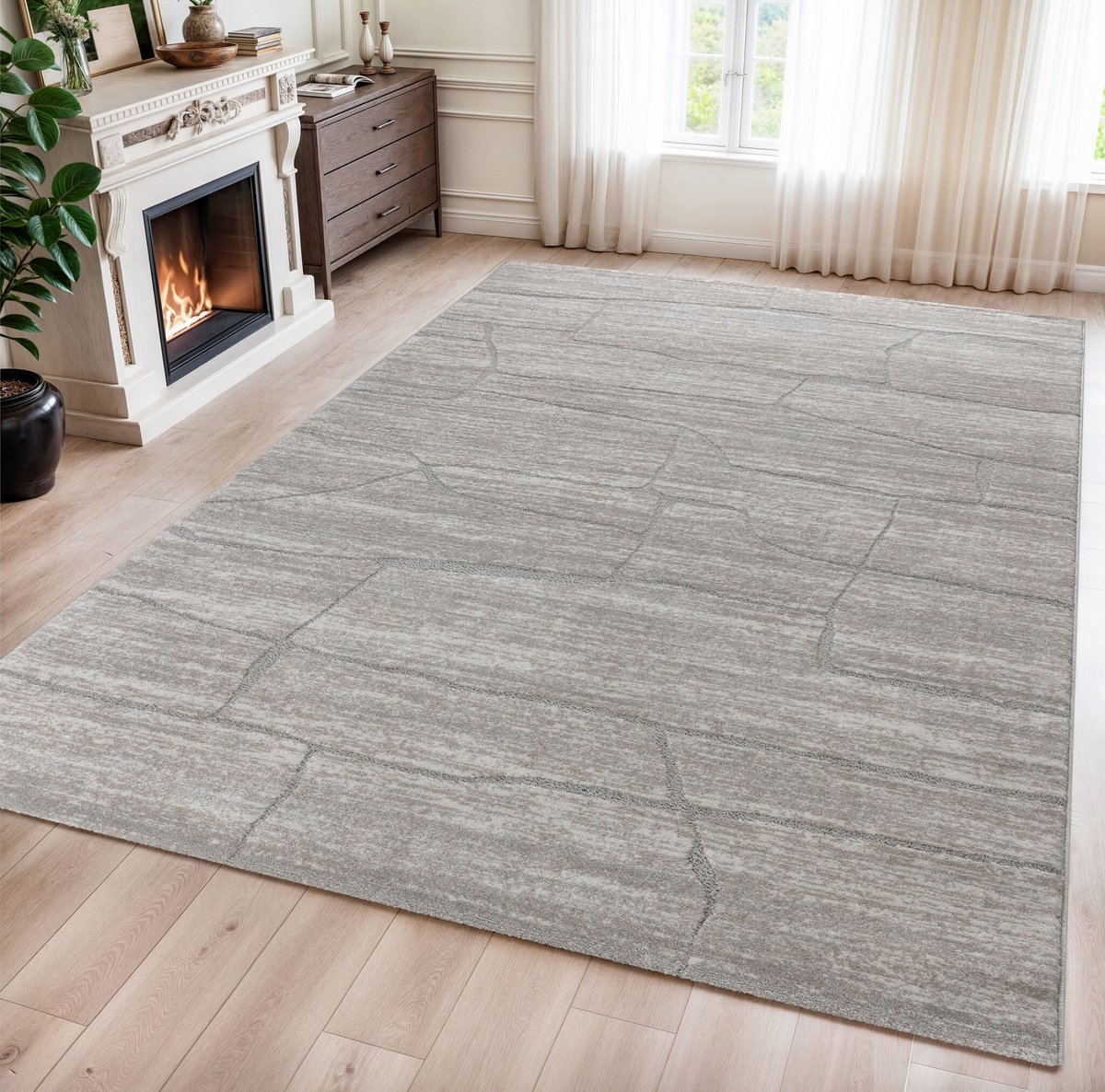 Muratap Vivant Marmer - Vloerkleed Laagpolig - Beige Creme- 200x290 CM