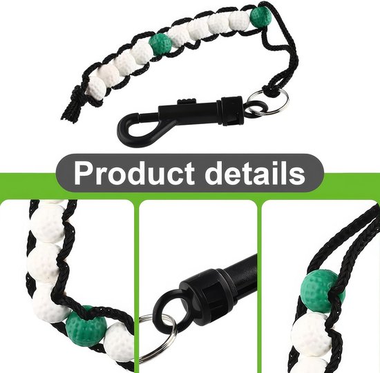Golf Slagtellers - Golftellers Kralenketting - Golf Score Bijhouden - Met Handige Klem - 2 stuks 30 cm - Groen van GOLF — afbeelding 5