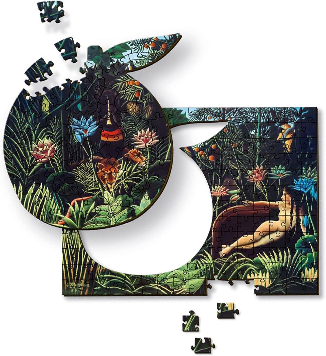 Trefl – Houten puzzels: Droom, Henri Rousseau -200 elementen, Artistieke houten puzzel, Beroemde schilderijen, Bekende kunstenaars, Creatieve ontspanning voor volwassenen en kinderen vanaf 9 jaar
