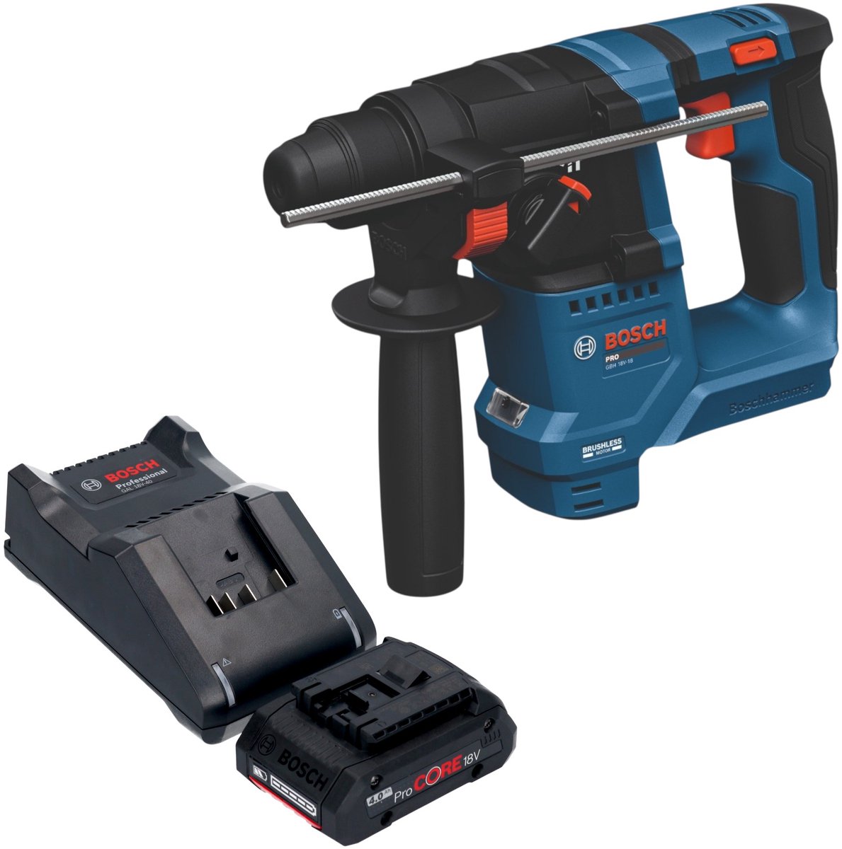 Bosch GBH 18V-18 Professional accu-boorhamer 18 V 1,5 J SDS plus Brushless + 1x ProCORE-accu 4,0 Ah + oplader