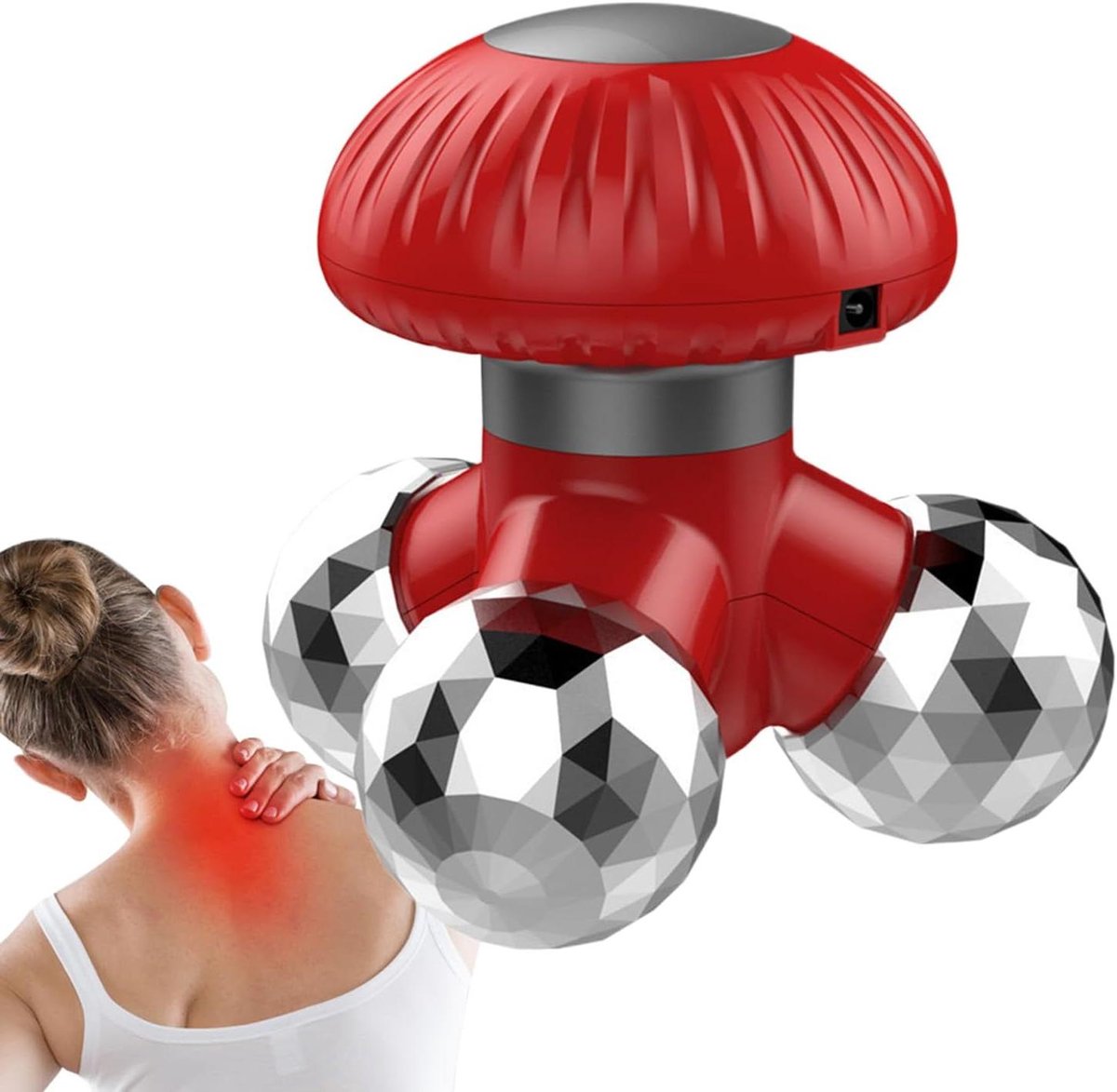 Handmassage Apparaat - Vibrerende Massagerol - Spierontspanning Lichaam - 570 Massageknoppen - 10.5 x 10.5 x 10 cm - Wit