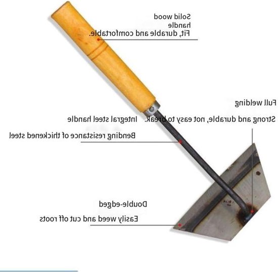 Wegwerper Tuingereedschap - Hand Houttuin - Onkruid Verwijderen - Gehard Mangaanstaal - 35 cm - Houtkleurig van Merkloos	 — afbeelding 2