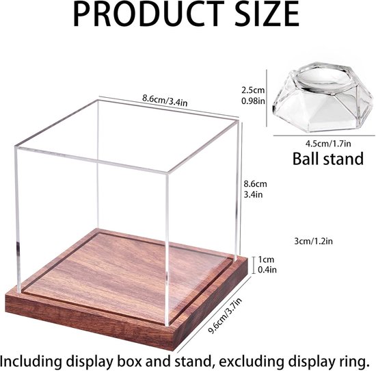 Golfbal Display - Golfvitrine Kast - Sportmemorabilia Tonen - Ingebouwde Standaard - 96 x 96 x 86 cm - Transparant — afbeelding 4