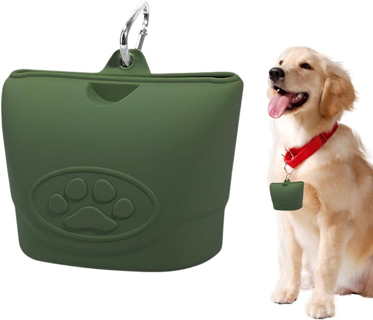 Beloningszakje Hond - Voedertas Puppy - Honden Training - Waterdicht en Lekvrij - 11.3 x 9.5 x 6 cm - Donkergroen