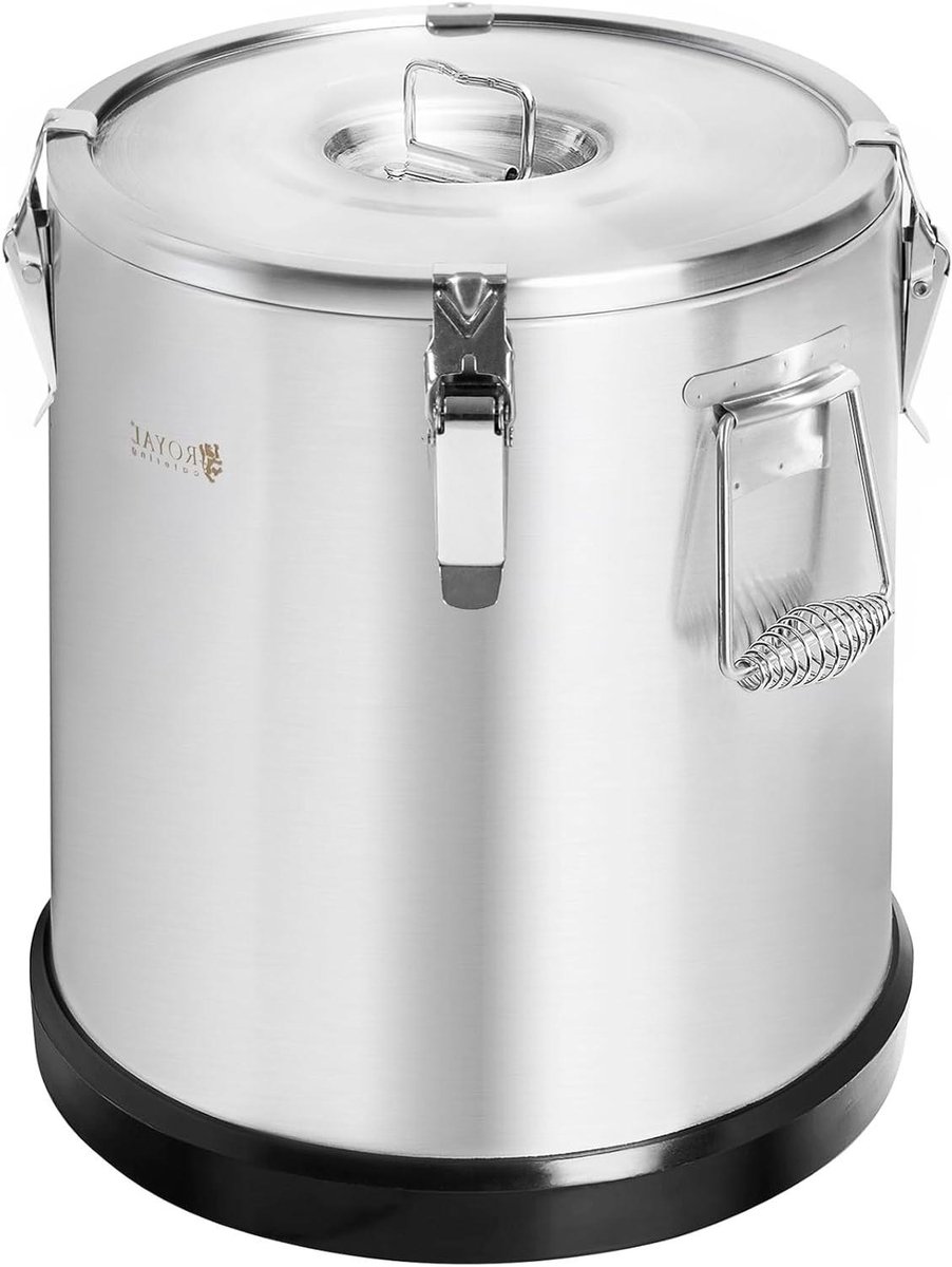 Thermos Container - Warmhoudbak RVS - Eten Warm Houden - Dubbelwandige Isolatie - 22 Liter - Zilver