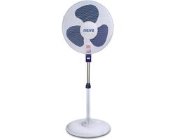 Vloerstaande Ventilator - Staande Fan - Kamertemperatuur Reguleren - DC Motor - 40 cm - Wit Blauw
