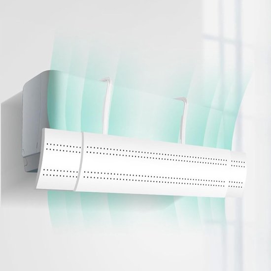 Airco Winddeflector - Windscherm Set - Luchtstroom Beheersen - Gereedschapsvrij Installeren - 72x110x19cm - Wit — afbeelding 2