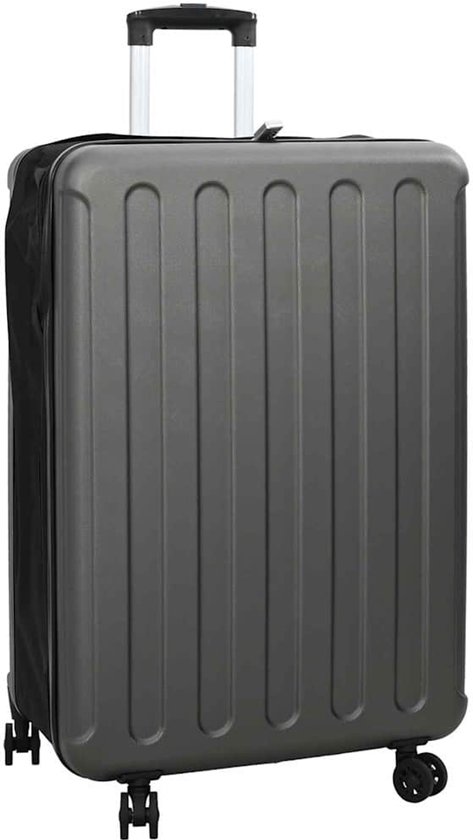 vidaXL Koffer met slot Donkergrijs 50 × 30 × 76 cm ABS Kunststof