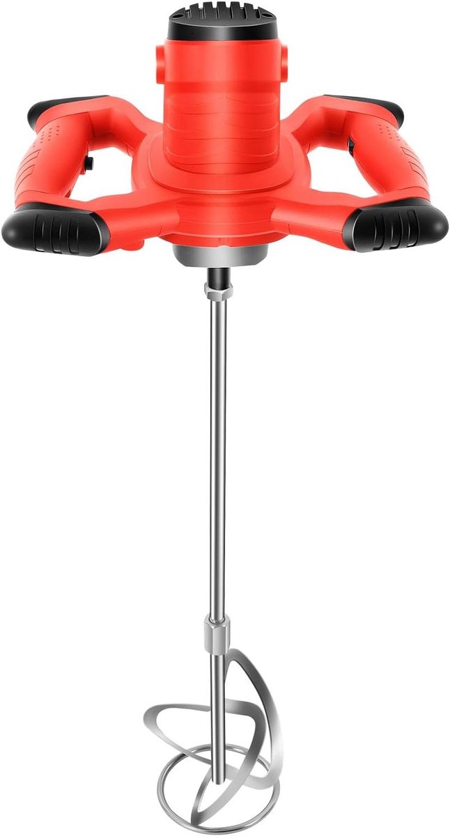 Draagbare mortelmixer - Betonroerder - Materiaal mengen - 6 snelheden - 88.5cm - Rood