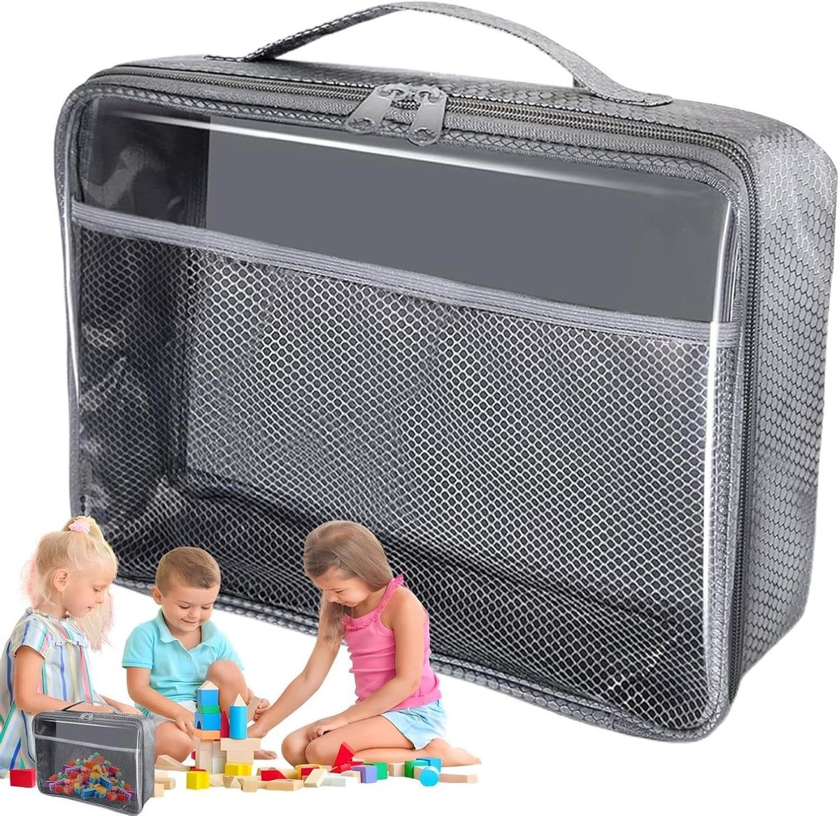 Opbergzakken Bordspellen - Puzzel Tassen - Speelgoed Organisatie - Transparant PVC - 267 cm - Meerkleurig