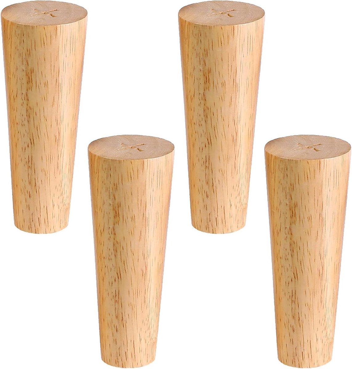 Meubelpoten Set - Bankpoten Kastpoten - Meubels Verhogen - Massief Hout Vernis - 20 cm - Houtkleur