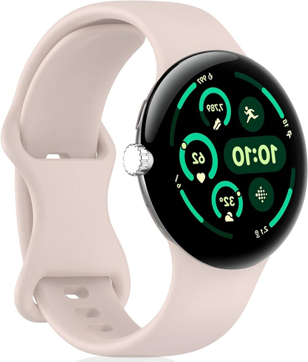 Sportieve Siliconen Horlogeband voor Pixel Watch 4 en 3 - 45mm, Roze, Ademend en Comfortabel