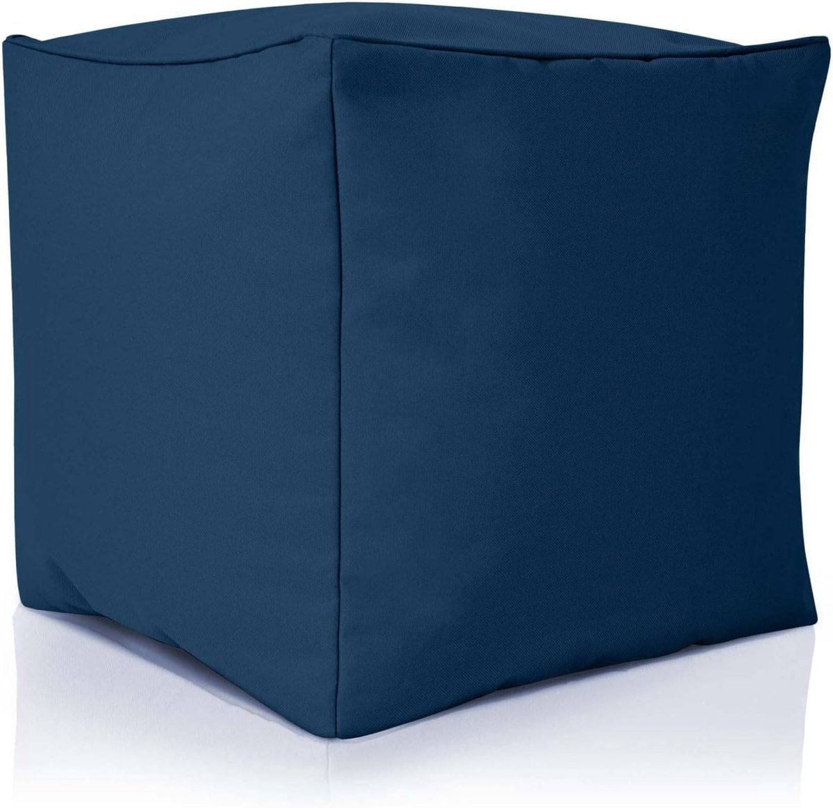 Poef Krukje - Voetenbankje Voetkussen - Binnen Buiten - Waterafstotend Vlekbestendig - 40x40x40 cm - Donkerblauw