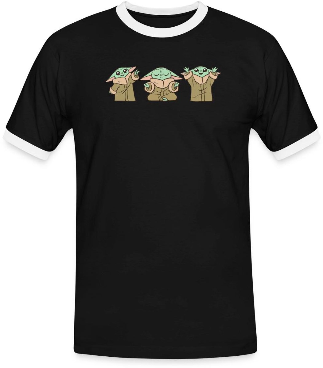 Star Wars Mandalorian Baby Yoda Mannen Contrast Shirt