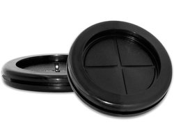 Flyshop 4pcs Durable Synthetic Rubber Plug Rubber Cable Grommet Wire Protection, Black, Round, Double Sided, 60mm 2-3/8 Inch Hole Plug, 50mm 2 Inch ID