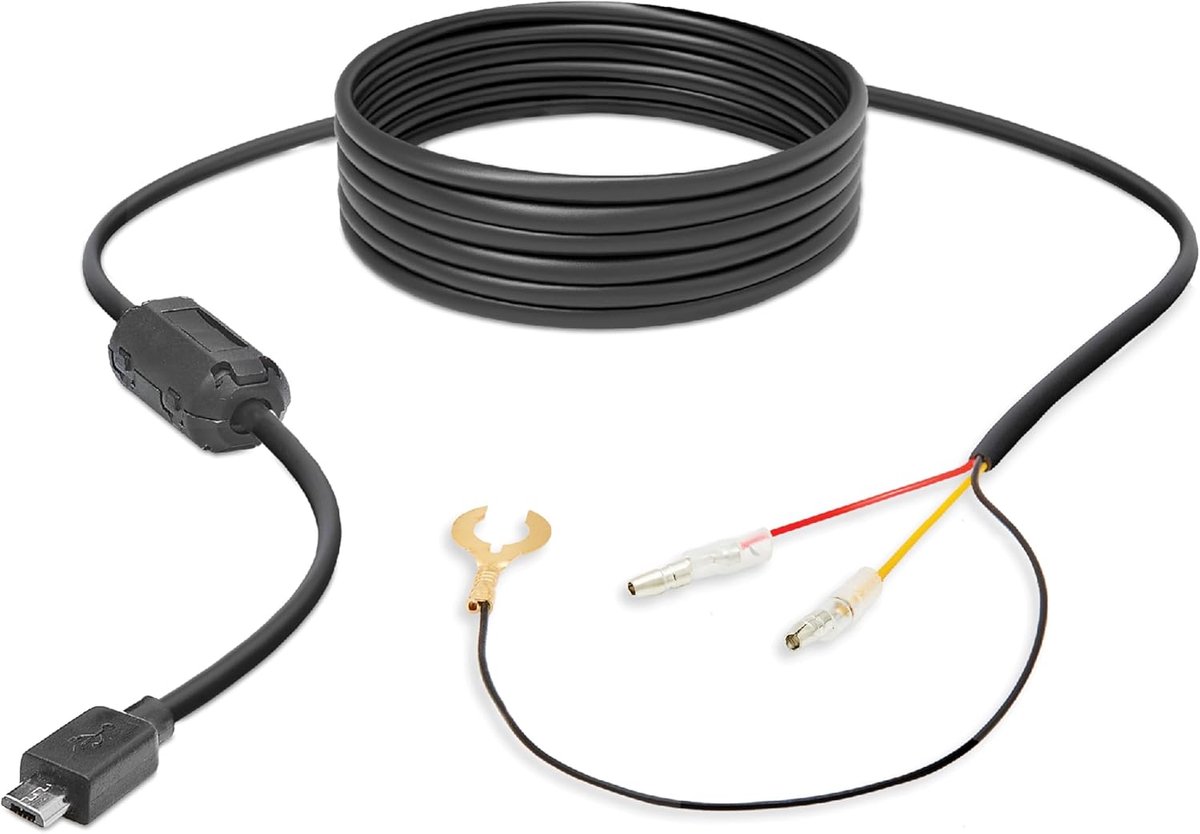 Dashcam Voeding Kit - Auto Camera Kabel - Continue Opname - Intelligente Batterijbewaking - 35 Meter Kabel - Zwart