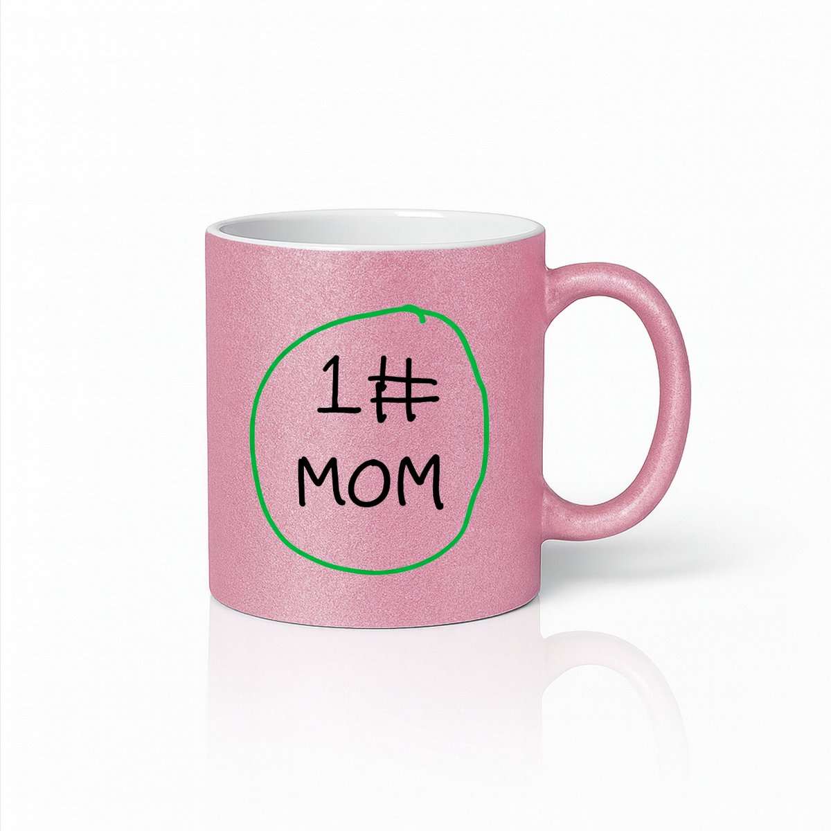 #1 MOM Mok - Beste Moeder Ooit - Moederdag Cadeau - Keramische Koffie & Thee Beker - Roze - 330ml