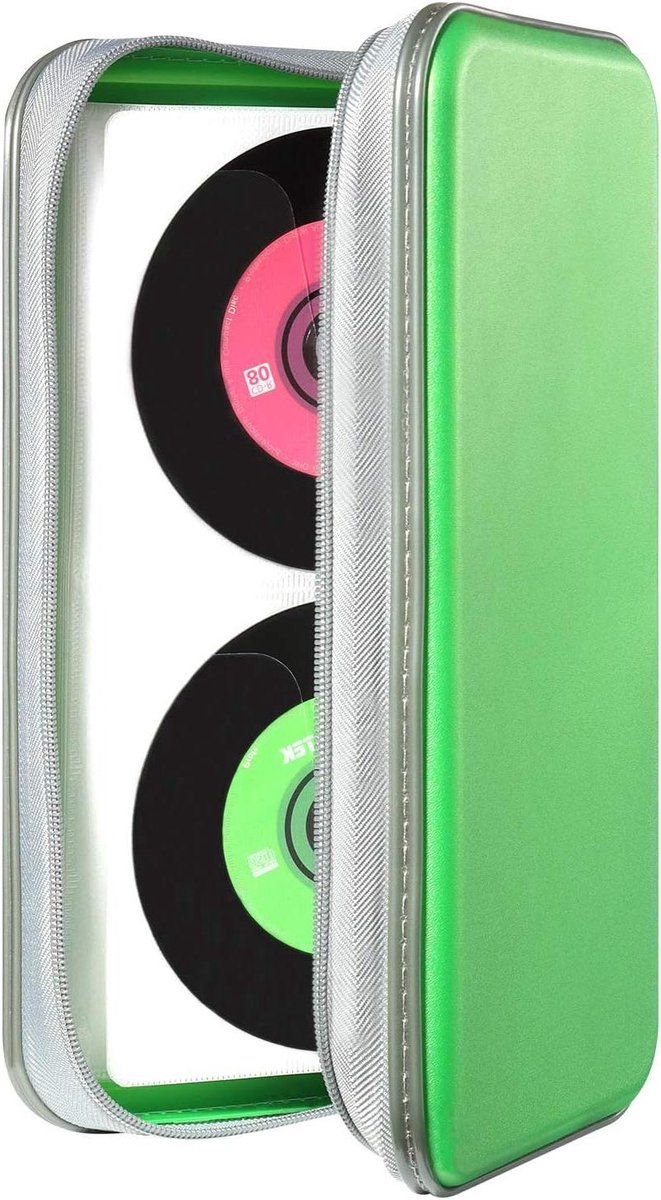 DVD Hoes - CD Opberger - Reizen Auto - 96 Capaciteit - 28.5 x 15.5 cm - Groen