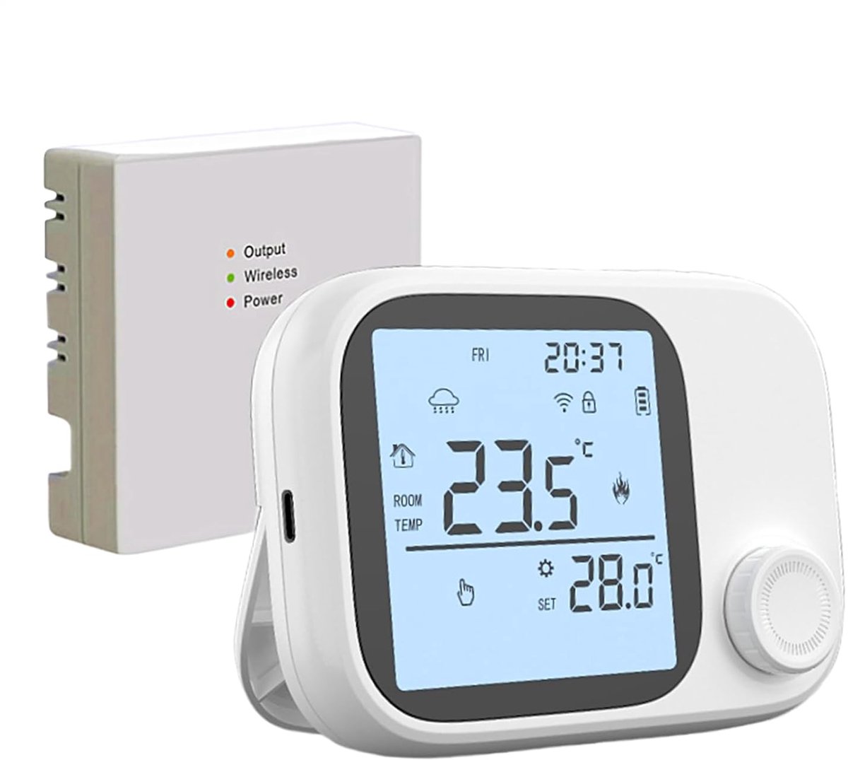 Temperatuur Monitor - Slimme Thermostaat - Intelligent Huis - Spraakbesturing - 8.6 x 8.6 x 3 cm