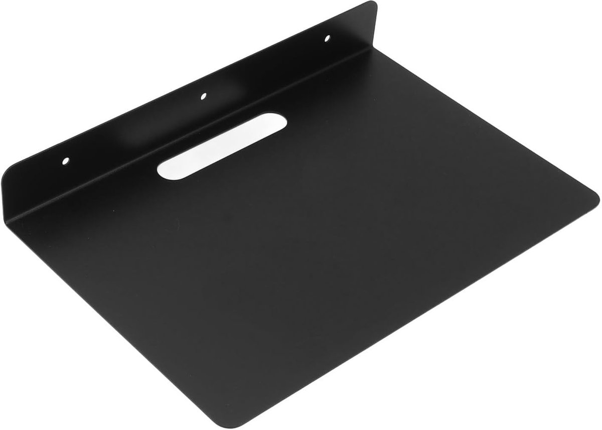Zwevende AV-plank - Wandrek Kleine Plank - Projector Opslag - Afgeronde Hoeken - 35x29x6 cm - Zilverkleurig