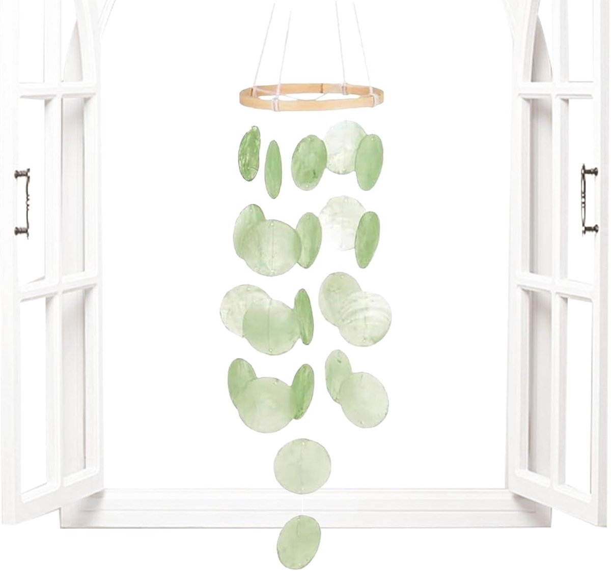 Schelpen Muziekspel - Natuurlijke Decoratie - Tuin Buiten - Rustgevende Klanken - 43cm Lengte