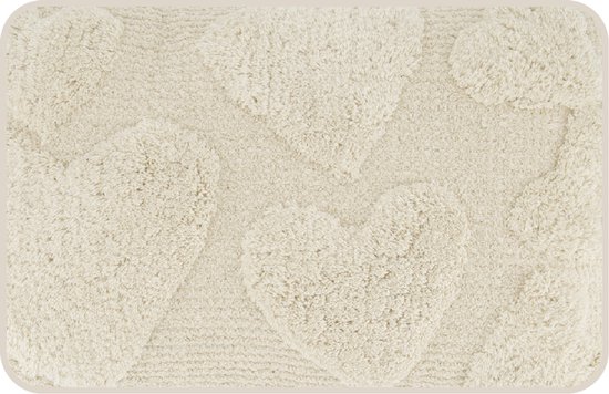 Zusss Badmat Hartjes 100% Katoen White