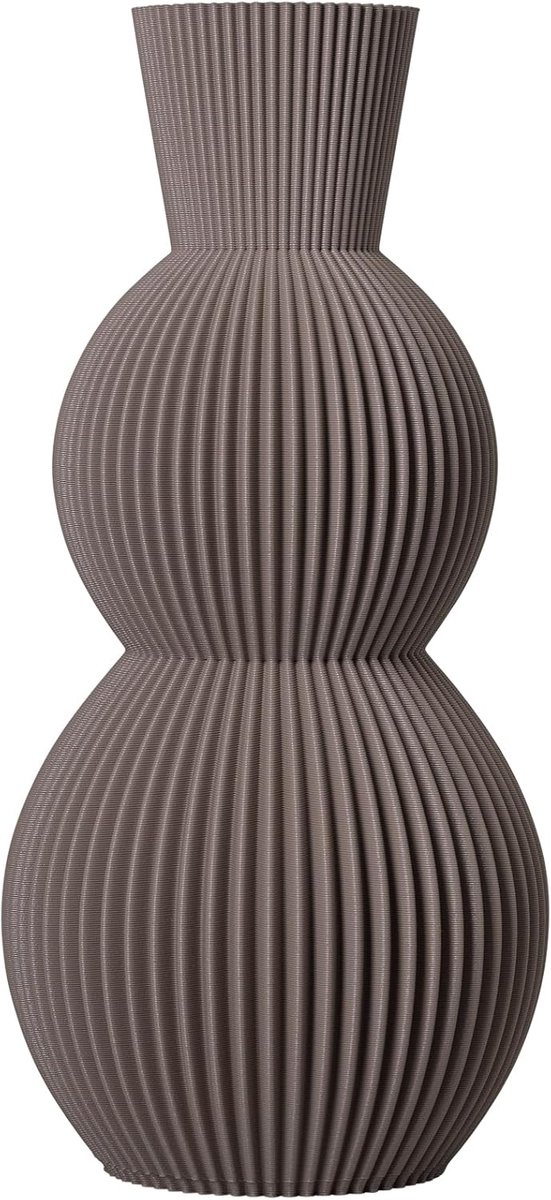 Vaas Droogbloemen - Decoratieve Vaas - Moderne Interieurdecoratie - 3D Geprint Gerecycled Materiaal - 142 x 30 cm - Taupe