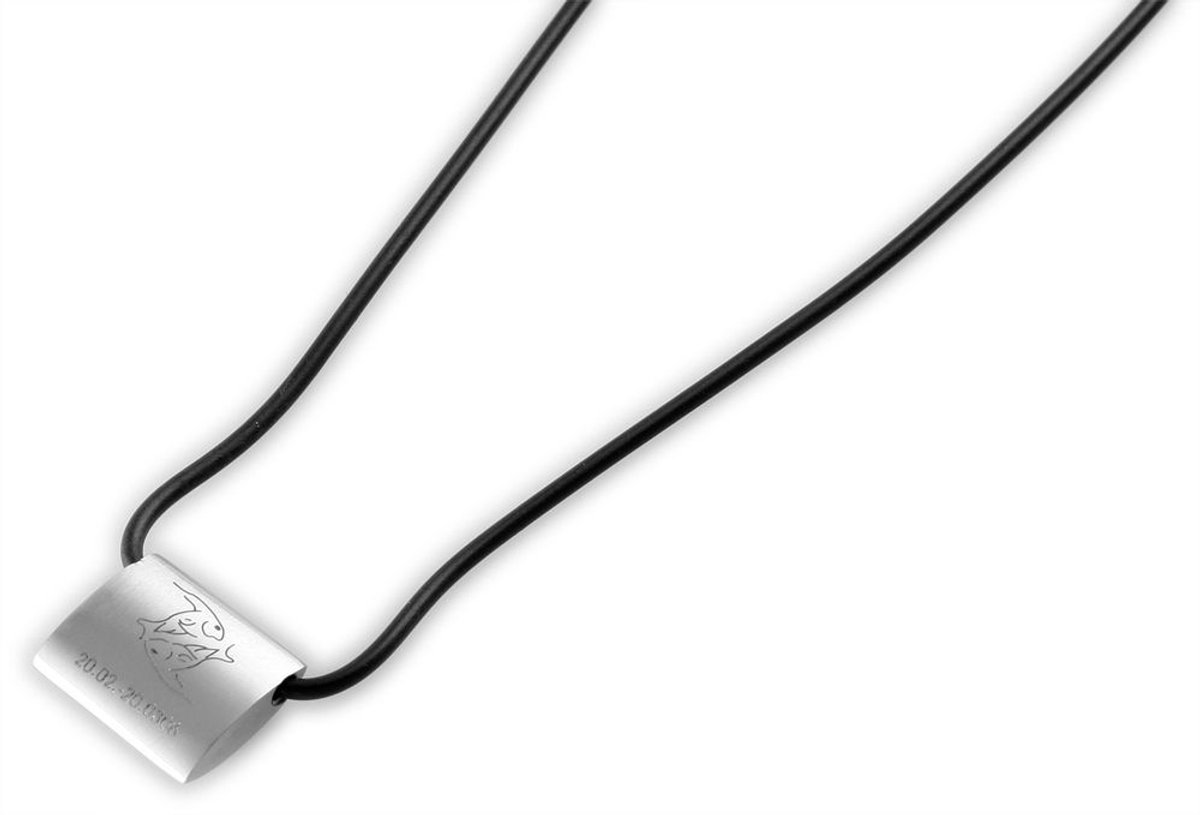 AKZENT Accent unisex ketting met hanger Sinem rubberen ketting, dierenriemhanger, lengte: 60+5 cm /