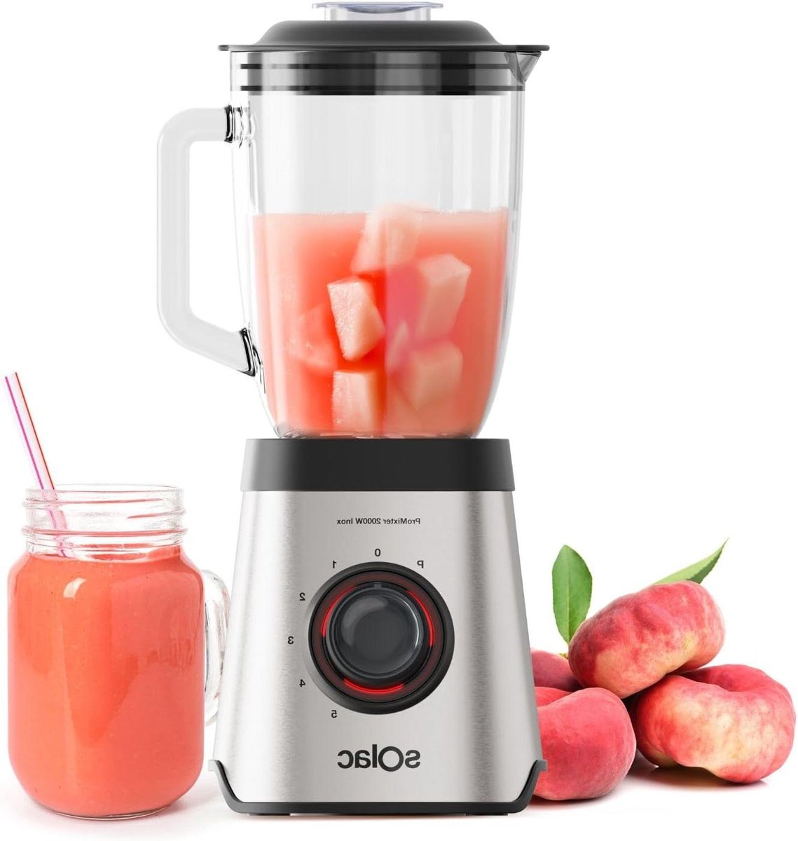 Krachtige Blender - Keukenmixer Apparaat - Smoothies Maken - 6 Stalen Messen - 175 Liter Kan - Zilverkleurig