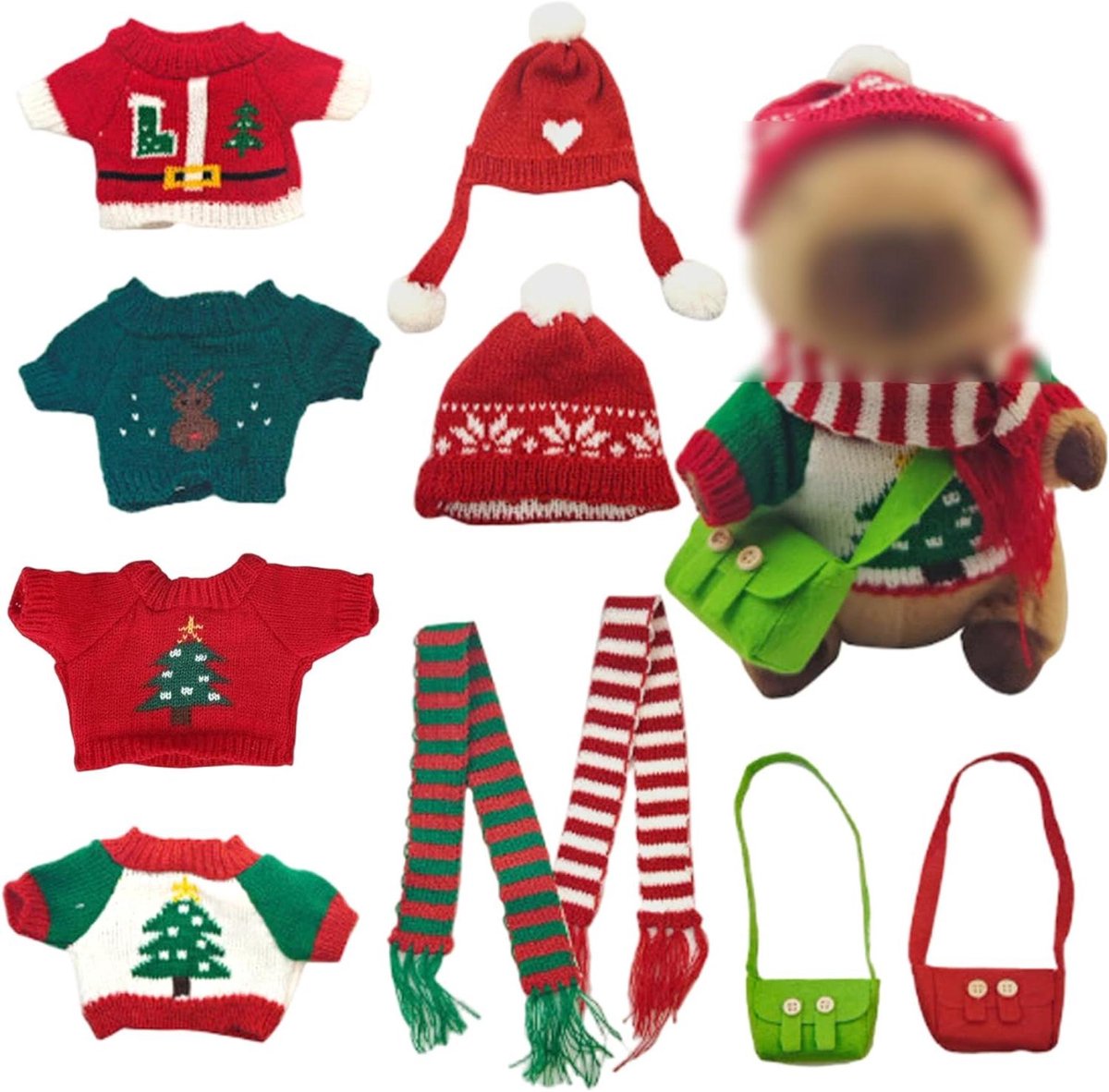 Pluche dieren kleding - Knuffel accessoires - Feestelijke decoratie - Past op diverse knuffels - Voor 10 inch knuffels