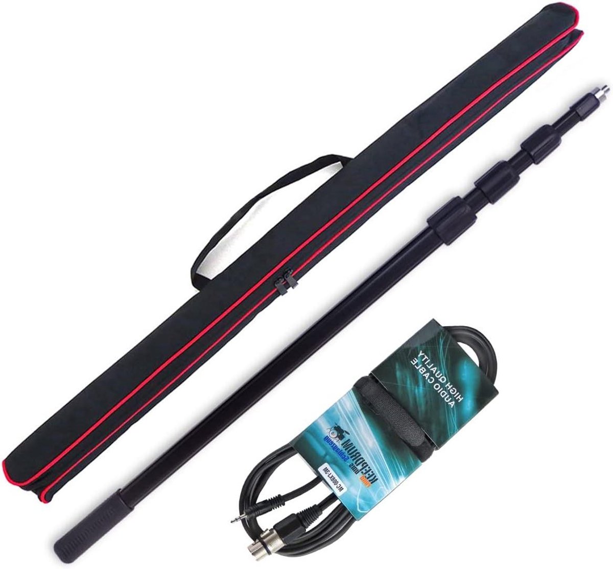 Boompole Microfoon - Geluidhengel Tonhengel - Professionele Opnames - Uittrekbaar 3 meter - 96-300 cm - Zwart