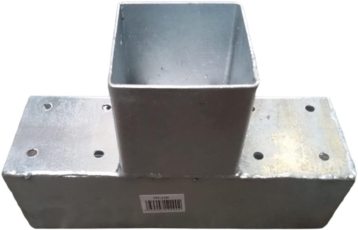 Houtverbinder T-vorm - Paalverbinder 3-weg - Tuinconstructies Bouwen - Verzinkt Staal Weerbestendig - Voor Palen 9x9 cm
